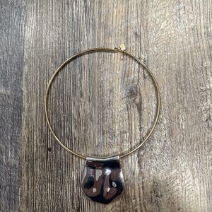 Robert Lee Morris Two Tone Necklace with Pendant Choker Style